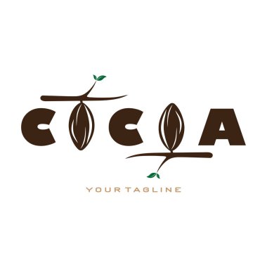 cocoa logo,cocoa bean,cocoa tree,cocoa branches and leaves,chocolate mix on white background,vintage,modern,simple,minimalist icon illustration template design vector