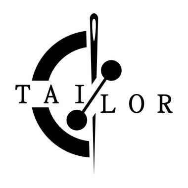 elbise, iplik ve dikiş makinesi, giyim ürünleri tasarımı, nakliye şirketleri, moda vektör formu için düğmelerin kombinasyonu logo resimleme şablonu