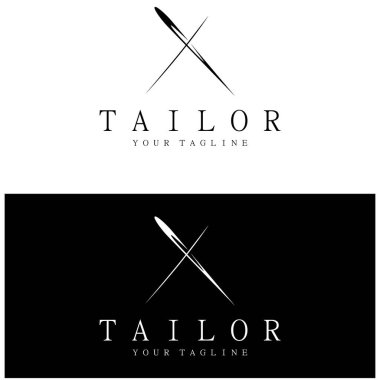 elbise, iplik ve dikiş makinesi, giyim ürünleri tasarımı, nakliye şirketleri, moda vektör formu için düğmelerin kombinasyonu logo resimleme şablonu