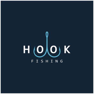 fishing hook logo design, fishing bait, fishing shop, tournament, angler, fishing community clipart