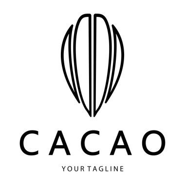 cocoa logo,cocoa bean,cocoa tree,cocoa branches and leaves,chocolate mix on white background,vintage,modern,simple,minimalist icon illustration template design vector