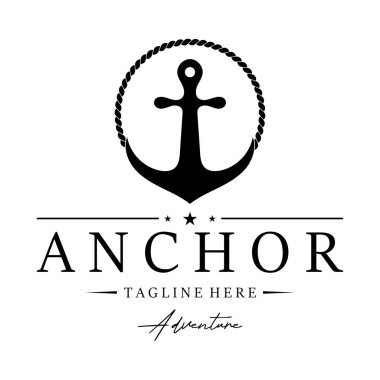 Gemi demirleme logosu ipli, tekne, deniz, yat, iş, amblem, nautica, nakliye şirketi
