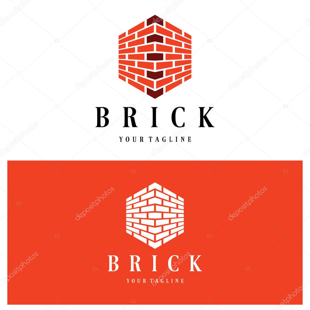 Creative brick logo designs for buildings, architectural buildings, civil engineering, building materials shops