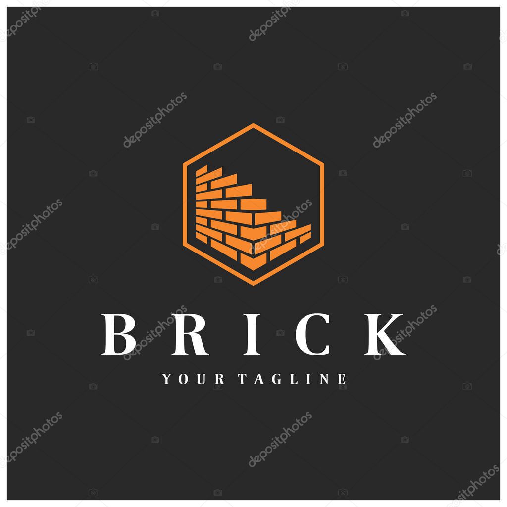 Creative brick logo designs for buildings, architectural buildings, civil engineering, building materials shops