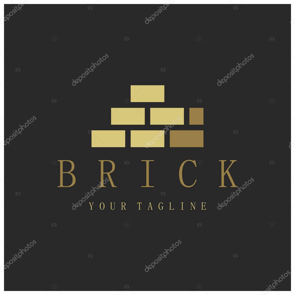 Creative brick logo designs for buildings, architectural buildings, civil engineering, building materials shops