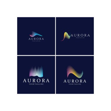 aurora logo design icon illustration vector template