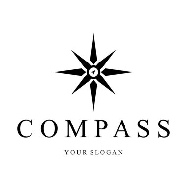 pusula simgesi arkaplanda izole edildi. Modern düz pusula pictogram, iş, pazarlama, internet konsepti. Web sitesi tasarımı veya mobil uygulaması için basit vektör sembolü. Logo illüstrasyonu.