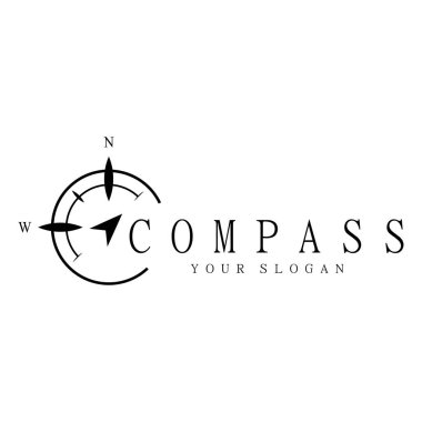 pusula simgesi arkaplanda izole edildi. Modern düz pusula pictogram, iş, pazarlama, internet konsepti. Web sitesi tasarımı veya mobil uygulaması için basit vektör sembolü. Logo illüstrasyonu.