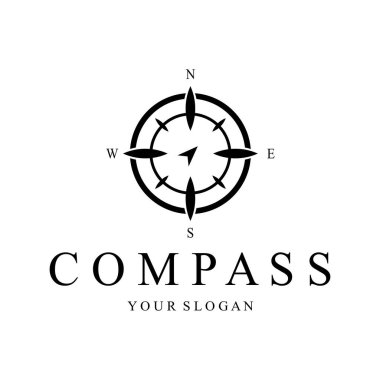 pusula simgesi arkaplanda izole edildi. Modern düz pusula pictogram, iş, pazarlama, internet konsepti. Web sitesi tasarımı veya mobil uygulaması için basit vektör sembolü. Logo illüstrasyonu.