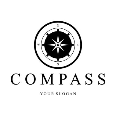 pusula simgesi arkaplanda izole edildi. Modern düz pusula pictogram, iş, pazarlama, internet konsepti. Web sitesi tasarımı veya mobil uygulaması için basit vektör sembolü. Logo illüstrasyonu.