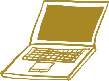 dizüstü bilgisayar, vektör illüstrasyonu
