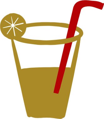 Saman vektör illüstrasyonlu kokteyl camı