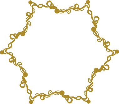 Altın zincirli yıldız çerçevesi beyaza izole edildi