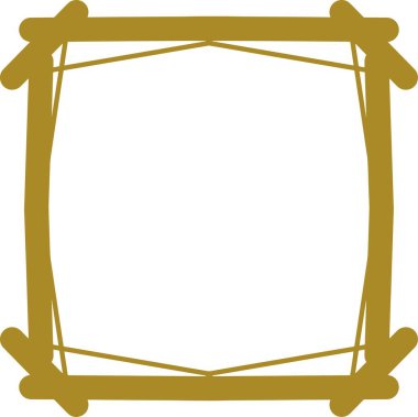 Beyaz arka plan üzerinde izole altın ahşap çerçeve