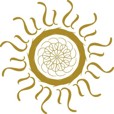 Soyut güneş çiçeği süsü. vektör illüstrasyonu