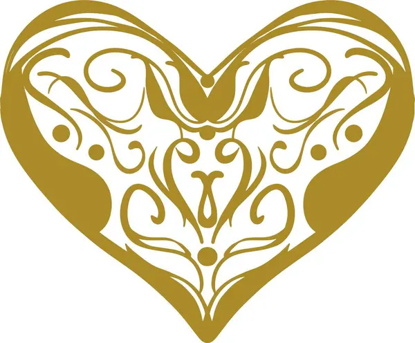 Süslü altın kalp. vektör illüstrasyonu