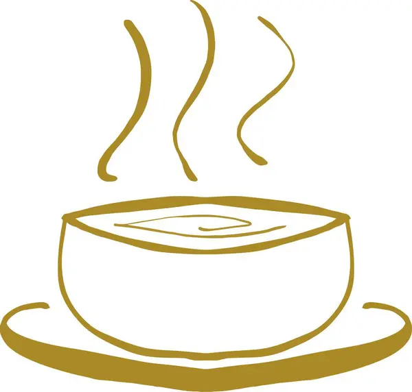 Kahve fincanı ikonu, çizgi film tarzı.