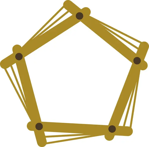 Pentagon çerçeve çiziminin basit bir simgesi