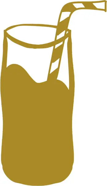 Saman vektör çizimi olan sanatsal meyve suyu bardağı