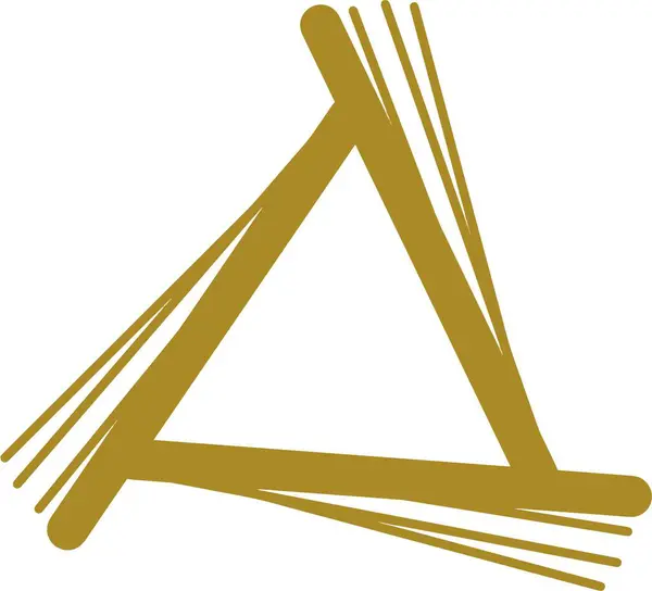 sanatsal altın üçgen uyarı işareti çerçevesi