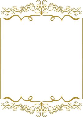 Beyaz arka planda klasik barok çerçeve. izole vektör.