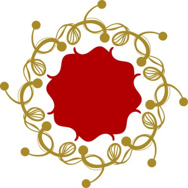 Noel çelengi, kırmızı böğürtlen, vektör illüstrasyonu