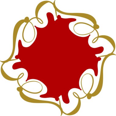 Altın desenli kırmızı çerçeve