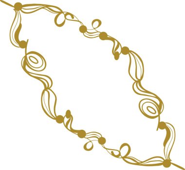 Beyaz arkaplanda altın çerçeve