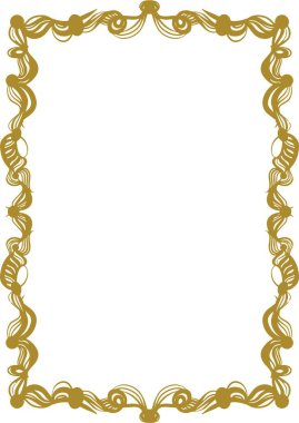 Beyaz üzerine altın dekoratif çerçeve