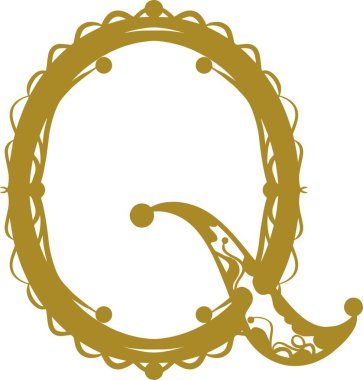 Çiçek tasarımlı sanatsal q alfabesi harf logosu