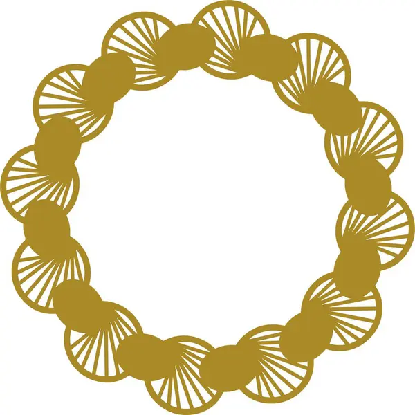Yaprakların altın çerçevesi izole edilmiş simge