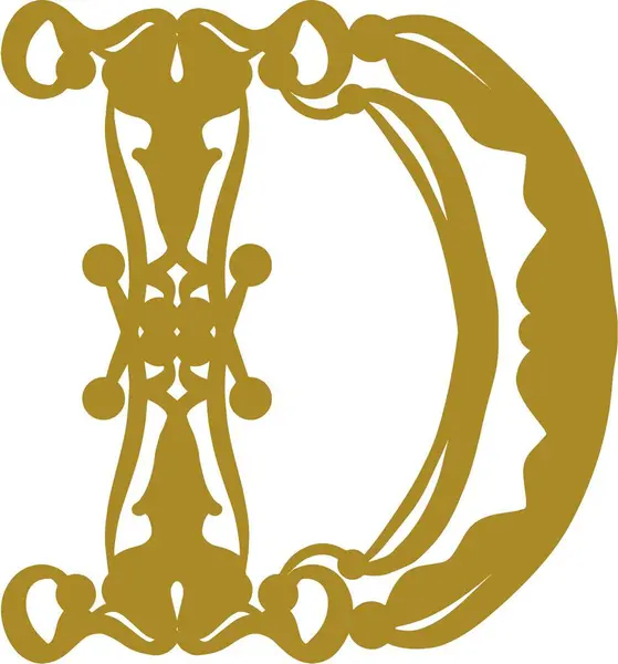 sanatsal alfabe harfi D logo tasarım şablonu vektörü