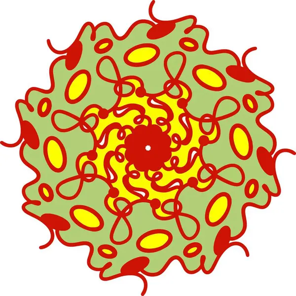 Coronavirüs ikonu. Virüs covid 'inin karikatür çizimi - Beyaz arkaplanda izole edilmiş 19 virüs simgesi