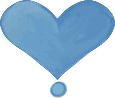 Beyaz zemin üzerine mavi kalp