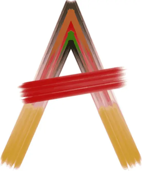 renkli sanatsal harf alfabesi A