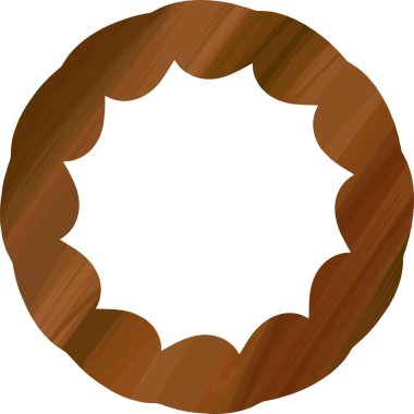 yuvarlak kahverengi ahşap çerçeve, beyaz arkaplanda izole.