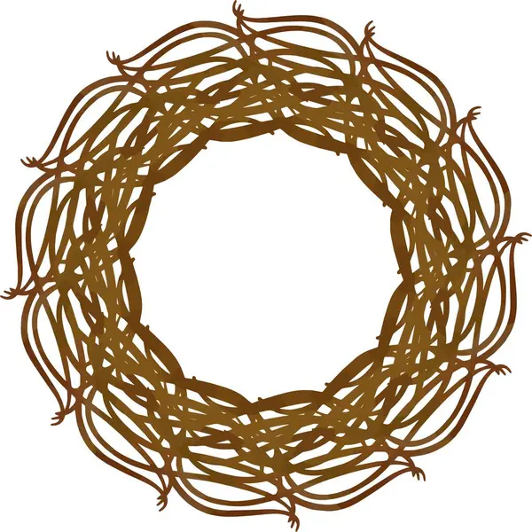 Dallı ve kozalaklı Noel çelengi, vektör illüstrasyon tasarımı