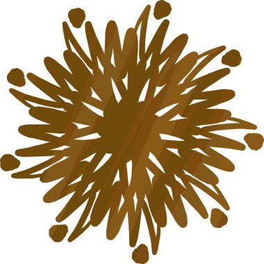 kahverengi çiçek simgesi, çizgi film tarzı