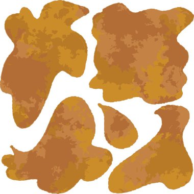 Beyaz arkaplanda soyut kahverengi suluboya lekeleri var. El çizimi vektör çizimi. Tasarım ve dekorasyon için soyut noktalar.