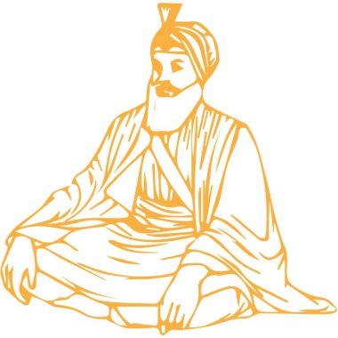 Guru Nanak Jayanti Özel İllüstrasyon (Simgeler, Typography, Face Illustration, Dekorasyon, Frame) Yüksek Kalite (3000 * 3000)