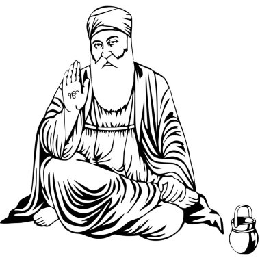Guru Nanak Jayanti Özel İllüstrasyon (Simgeler, Typography, Face Illustration, Dekorasyon, Frame) Yüksek Kalite (3000 * 3000)