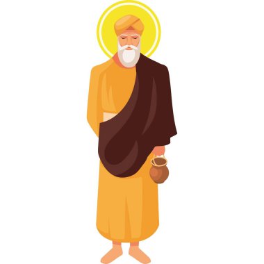 Guru Nanak Jayanti Özel İllüstrasyon (Simgeler, Typography, Face Illustration, Dekorasyon, Frame) Yüksek Kalite (3000 * 3000)
