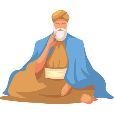 Guru Nanak Jayanti Özel İllüstrasyon (Simgeler, Typography, Face Illustration, Dekorasyon, Frame) Yüksek Kalite (3000 * 3000)