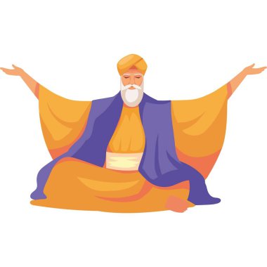 Guru Nanak Jayanti Özel İllüstrasyon (Simgeler, Typography, Face Illustration, Dekorasyon, Frame) Yüksek Kalite (3000 * 3000)