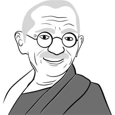 Gandhi Jayanti Özel İllüstrasyon (Simgeler, Typography, Face Illustration, Dekorasyon, Frame) Yüksek Kalite (3000 * 3000)