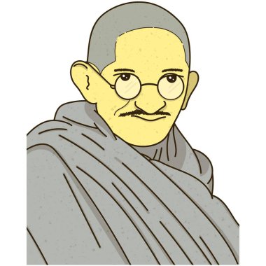 Gandhi Jayanti Özel İllüstrasyon (Simgeler, Typography, Face Illustration, Dekorasyon, Frame) Yüksek Kalite (3000 * 3000)