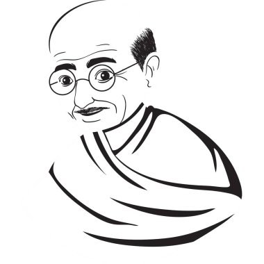 Gandhi Jayanti Özel İllüstrasyon (Simgeler, Typography, Face Illustration, Dekorasyon, Frame) Yüksek Kalite (3000 * 3000)