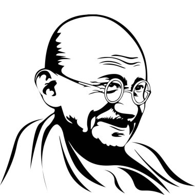 Gandhi Jayanti Özel İllüstrasyon (Simgeler, Typography, Face Illustration, Dekorasyon, Frame) Yüksek Kalite (3000 * 3000)