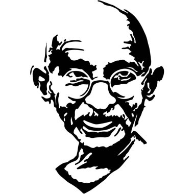 Gandhi Jayanti Özel İllüstrasyon (Simgeler, Typography, Face Illustration, Dekorasyon, Frame) Yüksek Kalite (3000 * 3000)
