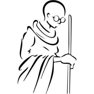 Gandhi Jayanti Özel İllüstrasyon (Simgeler, Typography, Face Illustration, Dekorasyon, Frame) Yüksek Kalite (3000 * 3000)